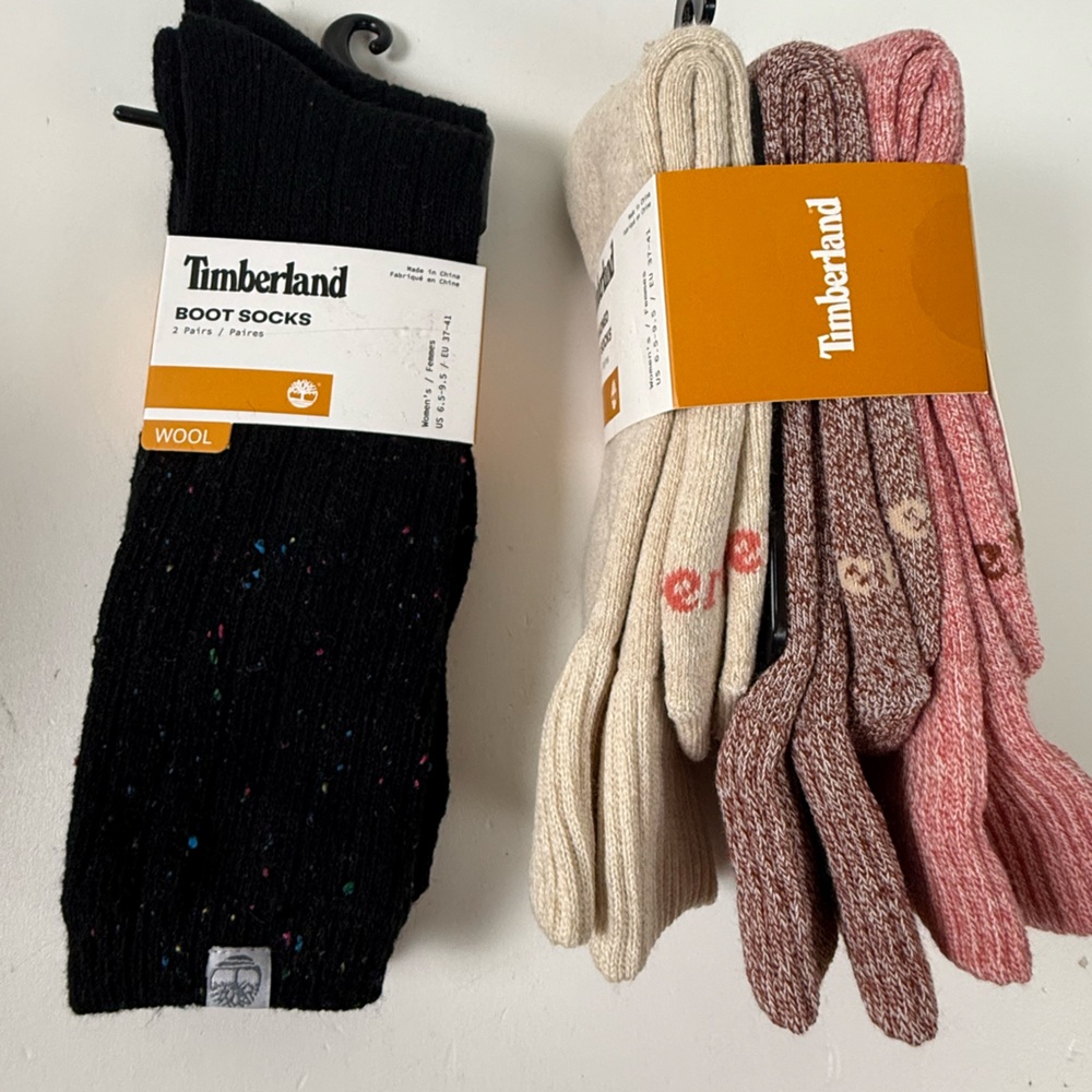Timberland Boot Socks 5 pairs Wool blend Comfort Welt Outdoor Hiking Socks NWT